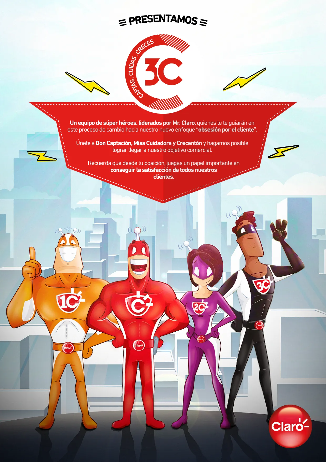 Diseño gráfico corporativo para programas internos de Claro