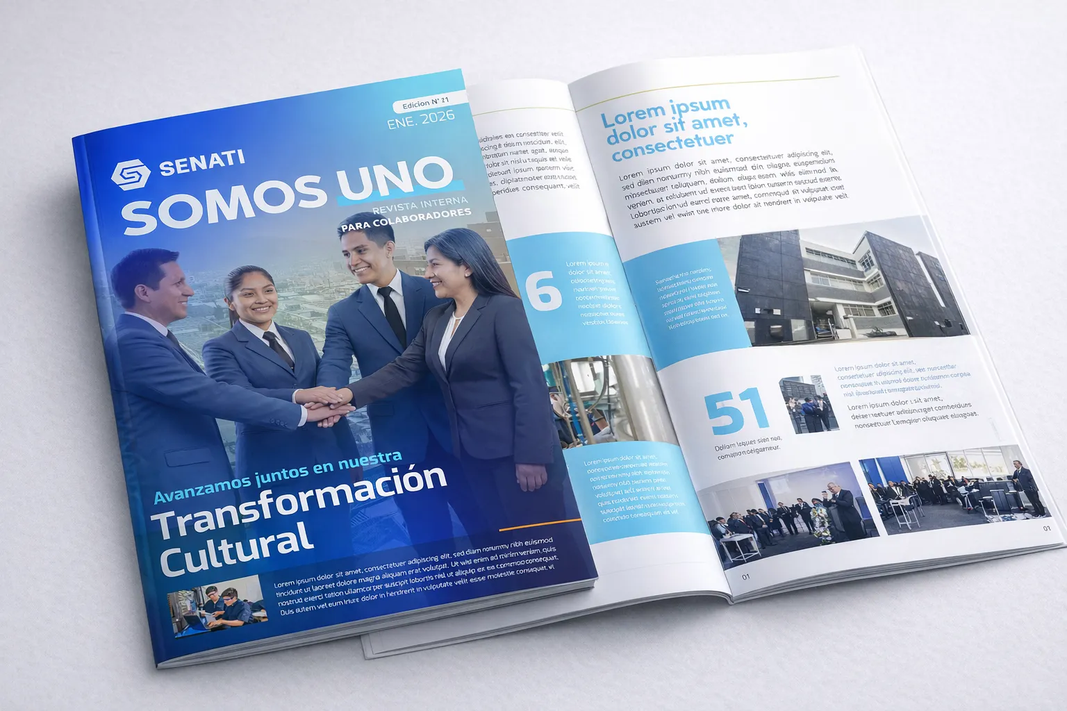 Identidad visual y cultura organizacional SENATI desarrollada por Brandteam